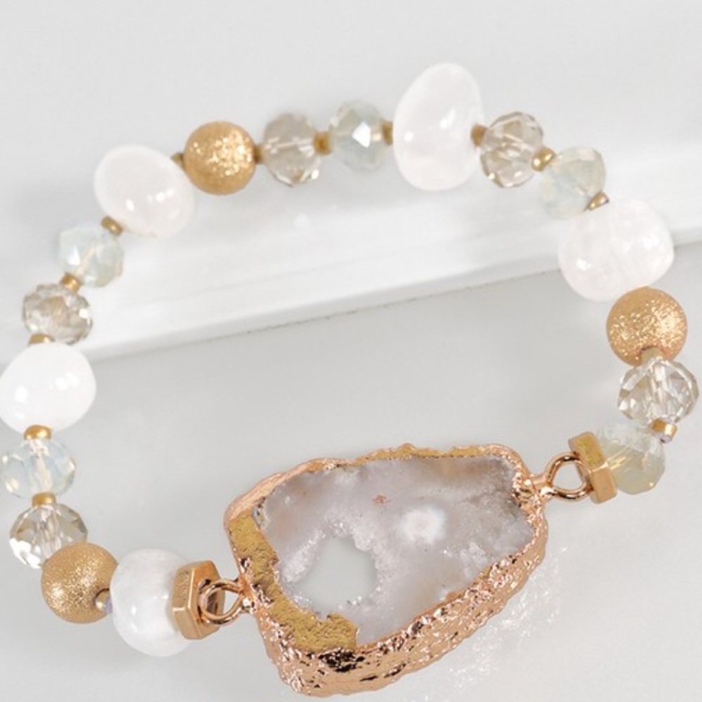 Grey Natural Stone Bracelet